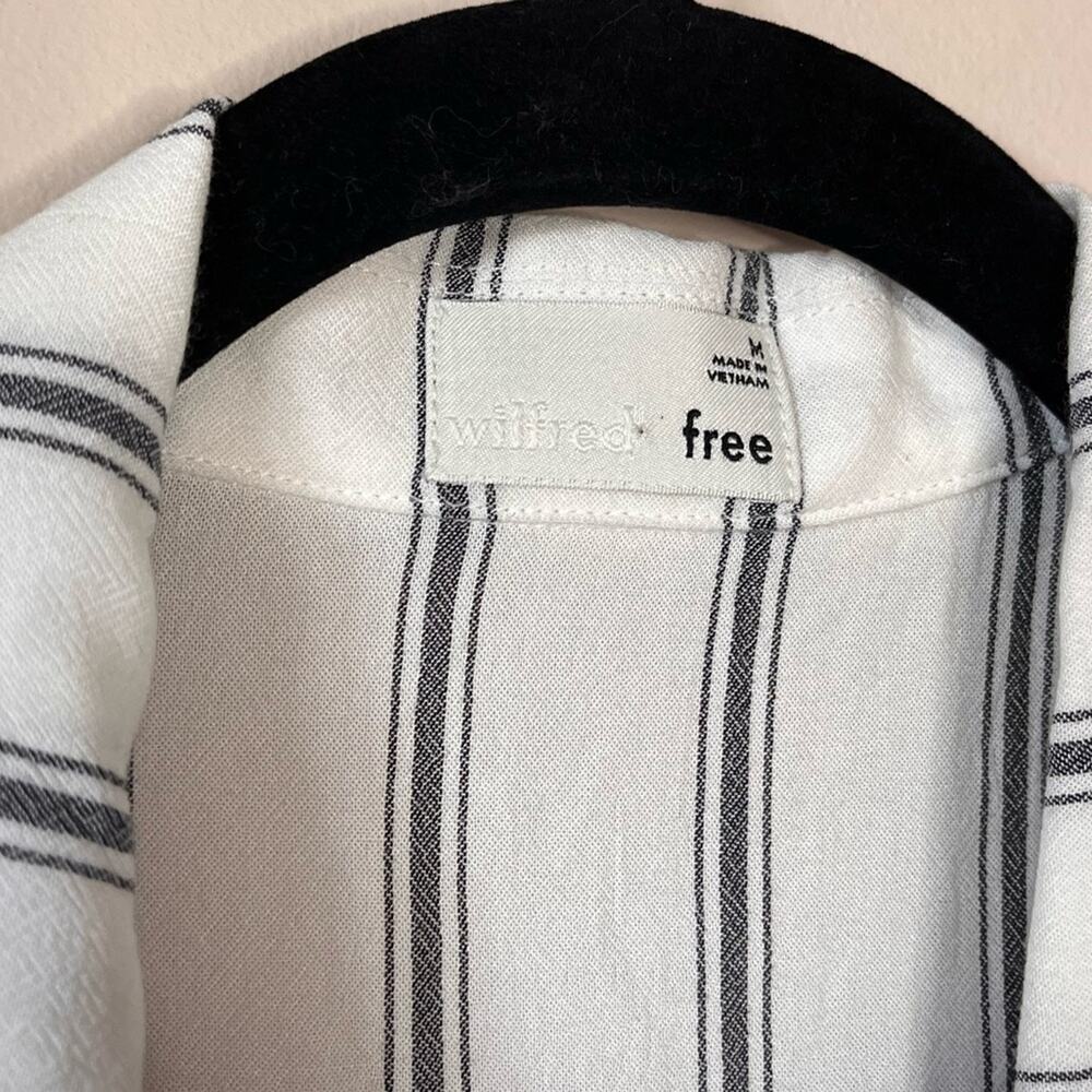 NWT ARITZIA Wilfred Stripe Tie Front Button Up Blouse Medium Coastal - Picture 4 of 7